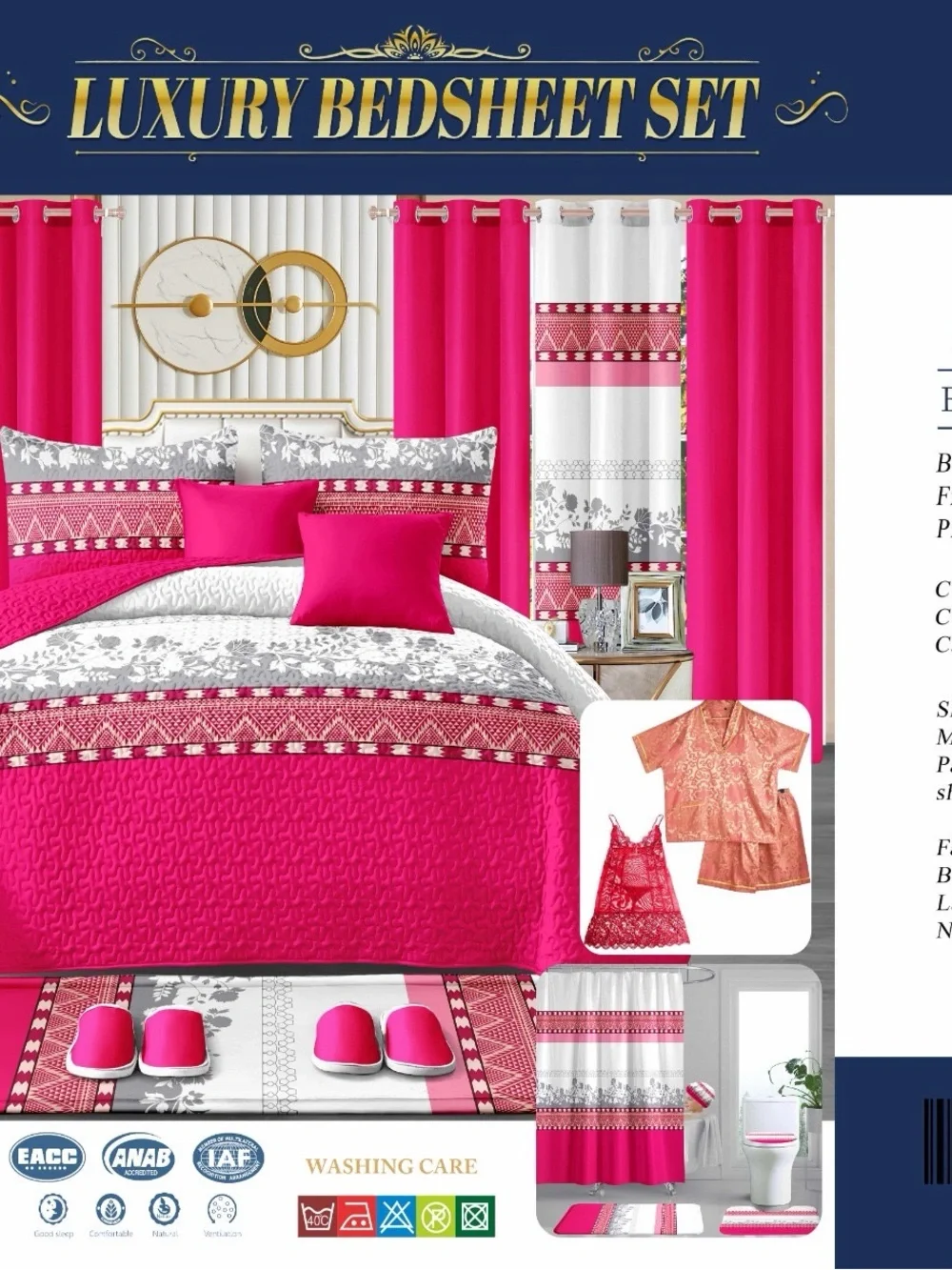 Luxury Bedspead Set in Gold and White - Elegant Home Bedding 26 pieces